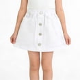 thumbnail image 3 of Paiwinds Girls' Summer Solid Color A-Line Denim Mini Skirt with Elastic Waist, Soft Denim for Casual Everyday, 3 of 7