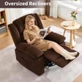 thumbnail image 3 of Garvee Oversized Recliner Chair for Adults, 150° Manual Recliner Nursery Chairs, with Corduroy Upholstery, Brown, 3 of 7