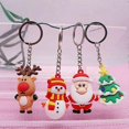 thumbnail image 3 of Christmas key chain, PVC lanyard Santa Claus Christmas tree reindeer snowman key ring Christmas decoration key decoration (multicolour 4pcs), 3 of 5