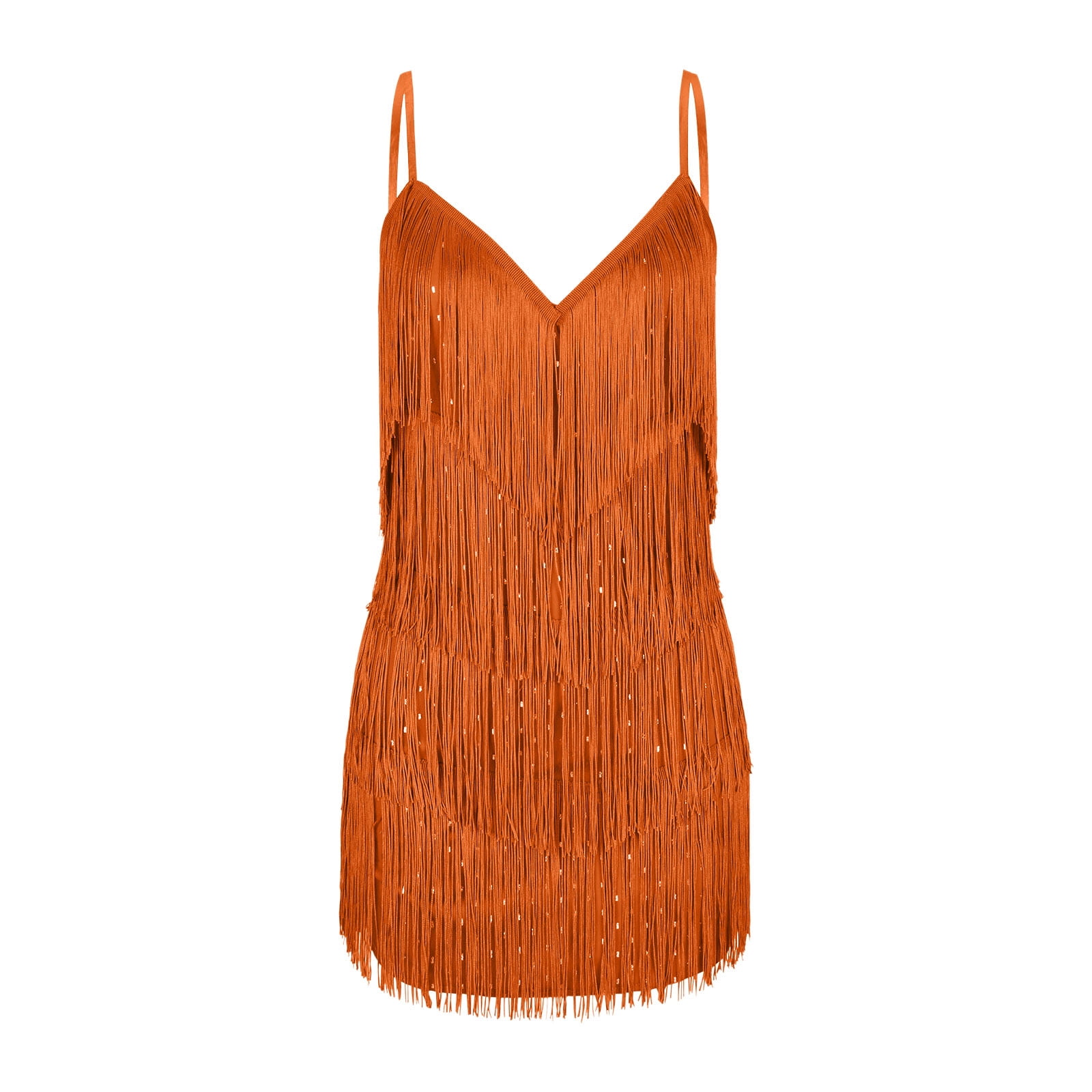 open lace back dress Alessia Orange Ombre Fringe High-Neck Maxi Dress – Club L London main image 0