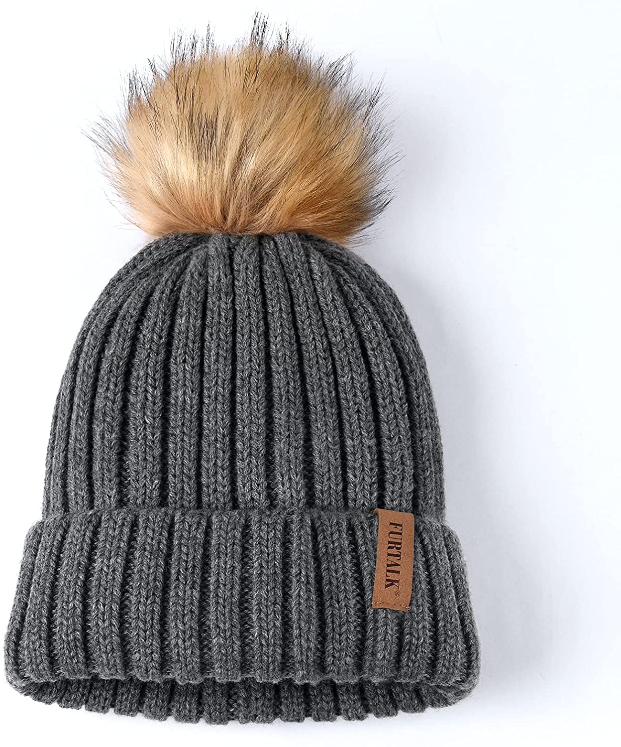Womens Winter Knitted Beanie Hat with 
