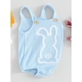 thumbnail image 4 of Elippeo Toddler Boys and Girls Easter Romper 6 12 18 24 Months Sleeveless Button Down Rabbit Embroidery Overalls Jumpsuit Baby Summer Clothes, 4 of 10