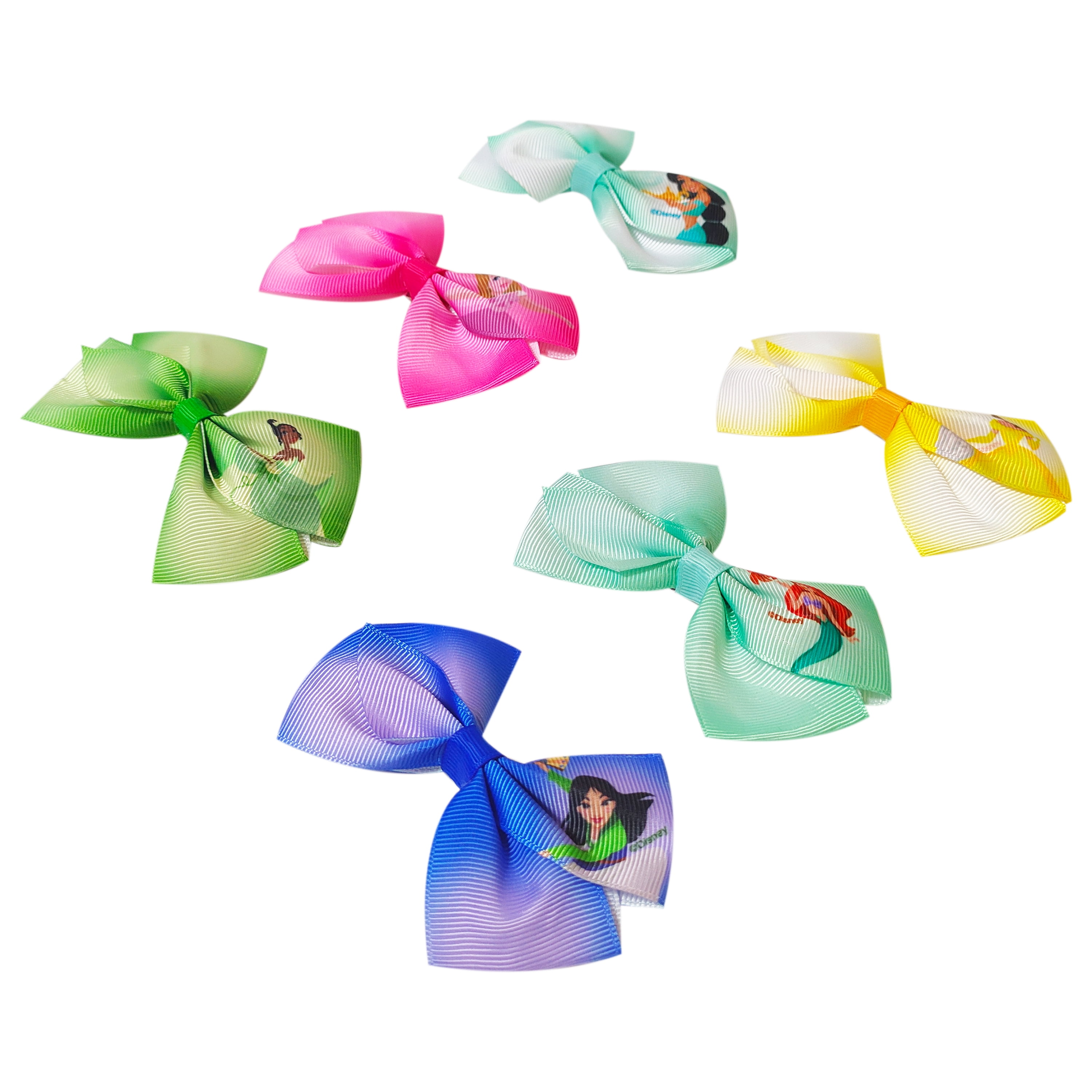 Disney Princess Hair Bows, 6 Pack