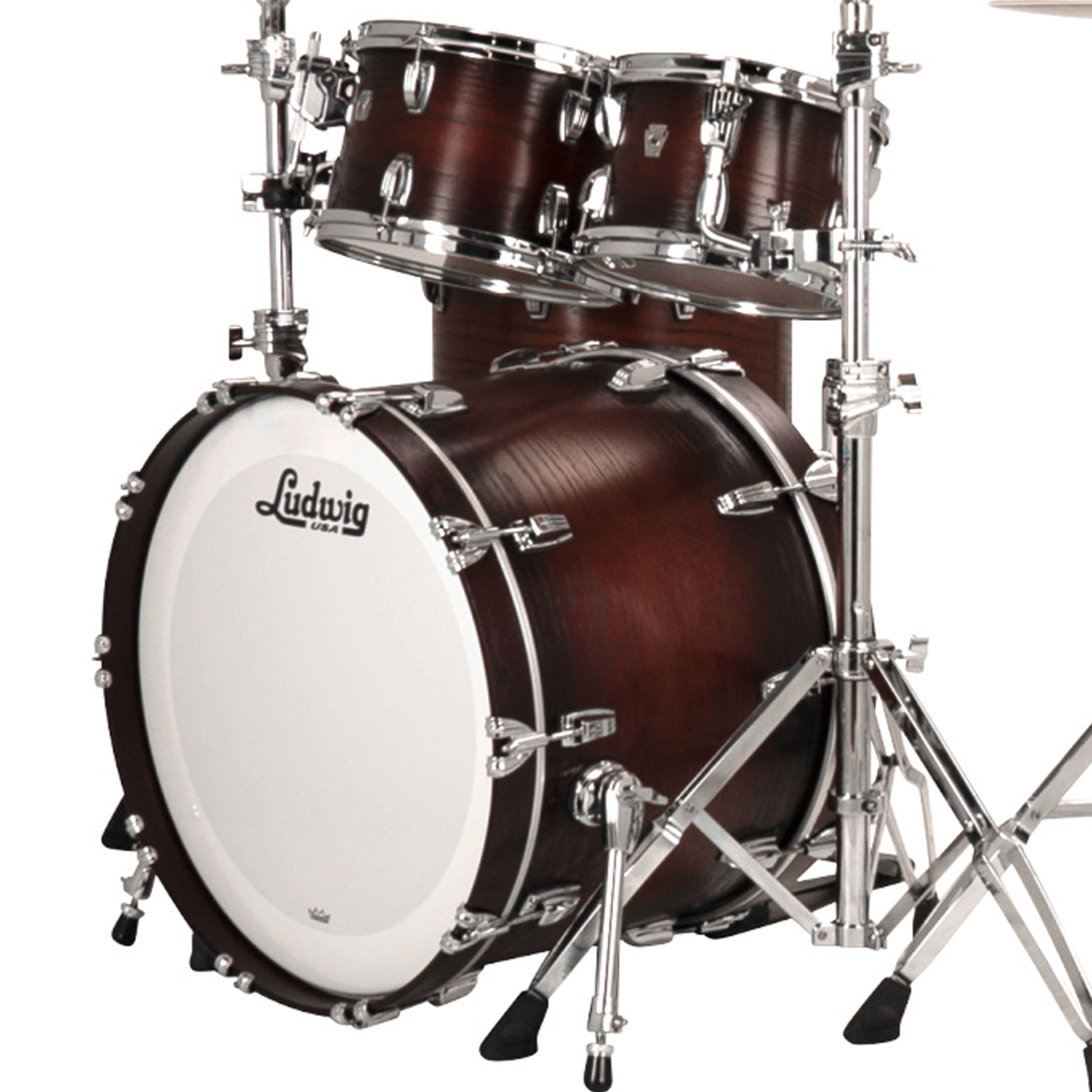 Ludwig Classic Oak 4-Piece Studio Drum Set with 22" Bass Drum, Brown Burst