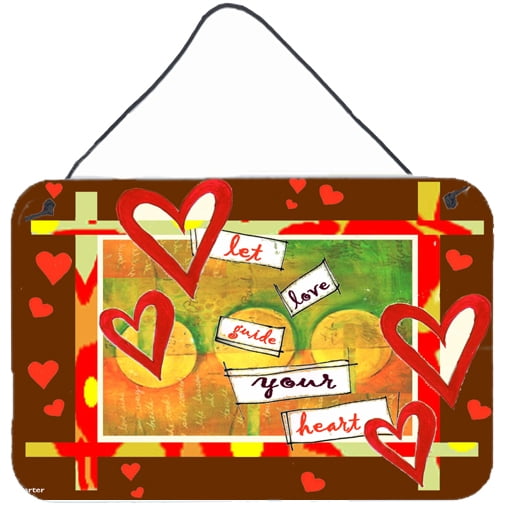 Carolines Treasures PJC1113DS812 Let Love Guide Your Heart Valentines Day Wall or Door Hanging Prints  8x12 multicolor