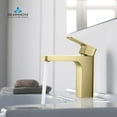 thumbnail image 2 of Blossom Kitchen and Bath Solid Brass Lead-free Single-handle High Arc Bathroom Faucet Brush Gold w/Pop-Up, 2 of 4