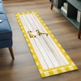 thumbnail image 3 of Gnomes Bees 2'x6' Runner Rugs for Hallway Kitchen Bedside Non Slip Washable, Spring Daisy Wooden Grain Yellow Plaid Entryway Rug Runners with Rubber Backing, Long Carpet Runner for Laundry Room, 3 of 8