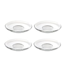 ACDANC 4Pcs Dessert Plates Clear Glass Snack Plate Desert Serving Plates Small Appetizer Plates for Party Favors 9x9cm