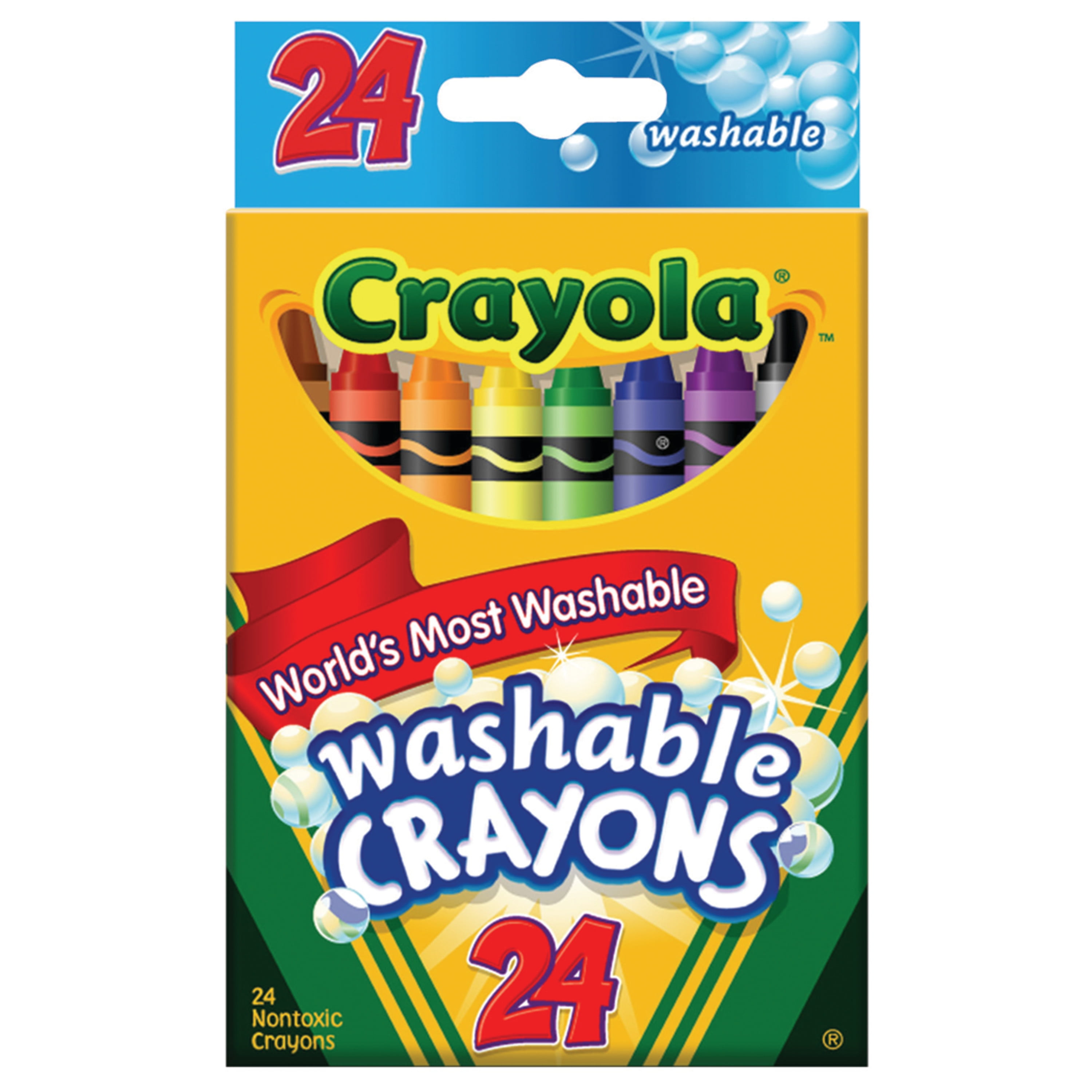 Crayola Washable Crayon Set, 24Color Set