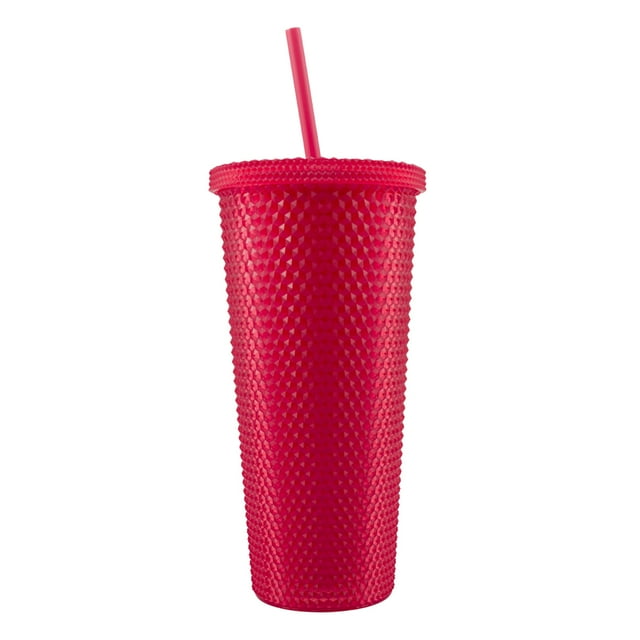 Vaso Plástico Ambient 21 Estilo Diamante 600 ml Rojo