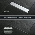 thumbnail image 5 of 12 inch Linear Shower Drain with Removable Square Hole Panel by Using Brushed 304 Stainless Steel Process, Linear Drain Equipped with Adjustable Feet and Hair Strainer, 5 of 9