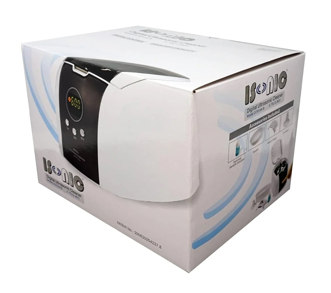 iSonic D7910B Digital Ultrasonic Cleaner, 0.75 L Stainless Steel Tank, 110 V, with CSGJ01 Cleaning Solution Concentrate