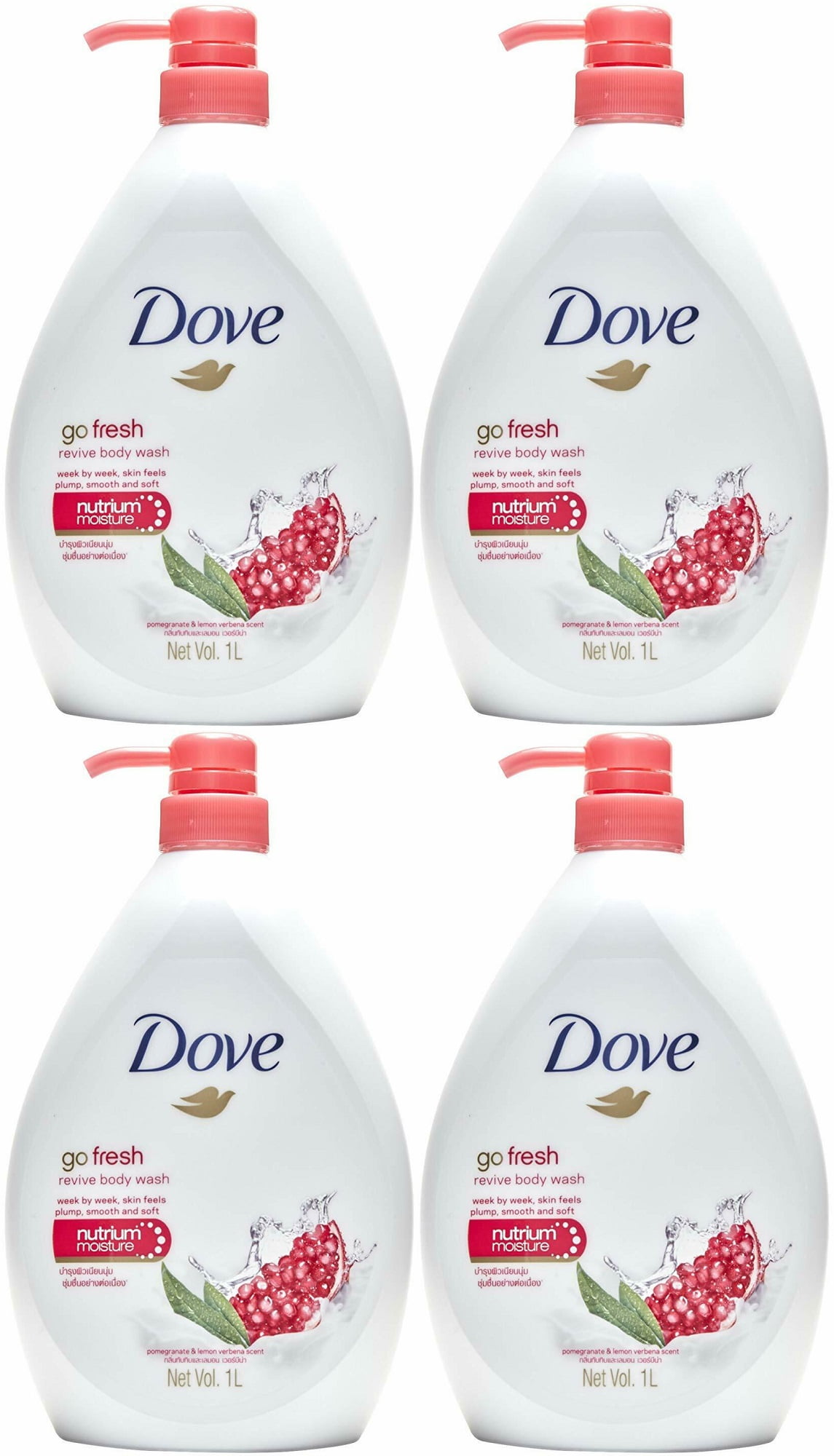 Dove Go Fresh Revive Body Wash, Pomegranate and Lemon Verbena Scent, 33