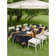 thumbnail image 3 of Outdoor Tablecloth with Umbrella Hole and Zipper, Blue Yellow Ripple Rectangle Table Cloth 60x120 Inch Waterproof Tablecloth, Fluid Modern Abstract Art Picnic Table Cover for Patio Camping, 3 of 7