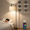 thumbnail image 2 of Smart Led Floor Lamp for Living Room,Modern Dimmable Standing Lamp with APP Control & RGB Colors Tall Lamp with Hanging Lampshade for Living Room, Bedroom, Office, 2 of 7