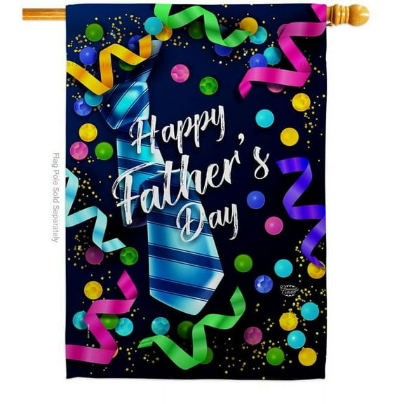 Ornament Collection H192569-BO Best Tie Father Family Day 28 x 40 in. Double-Sided Decorative Vertical House Flags for Decoration Banner Garden Yard Gift