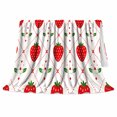 thumbnail image 2 of YShenghong Retro Strawberry Repeat With Floral Diamond Grid Printed Flannel Blanket, 2 of 7