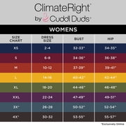 ClimateRight by Cuddl Duds Womens Warm Stretch Fleece Long Sleeve Crew Neck Thermal Base Layer Top, Sizes XS to 4X