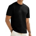 thumbnail image 4 of Men's T-Shirt Casual Solid Color Crewneck Short Sleeve Pullover Textured Knit Lightweight Tee, 4 of 5
