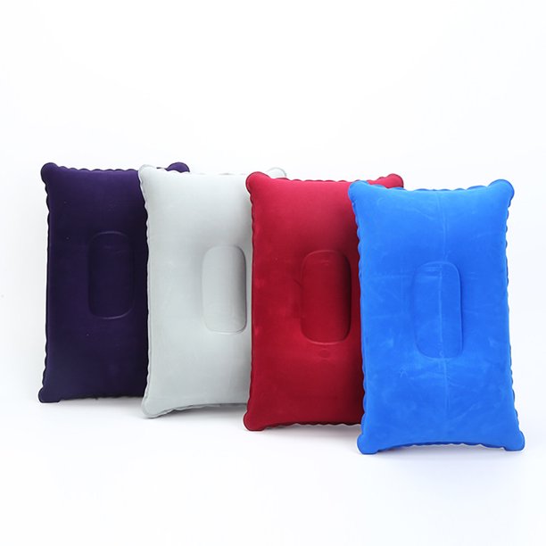 Almohada inflable de aire para cama, almohada para dormir y acampar, almohada de respaldo de Camilla de cuello de nailon de PVC para avión de viaje, soporte para reposacabezas de 38*25CM ZefeiWu 8390612563058