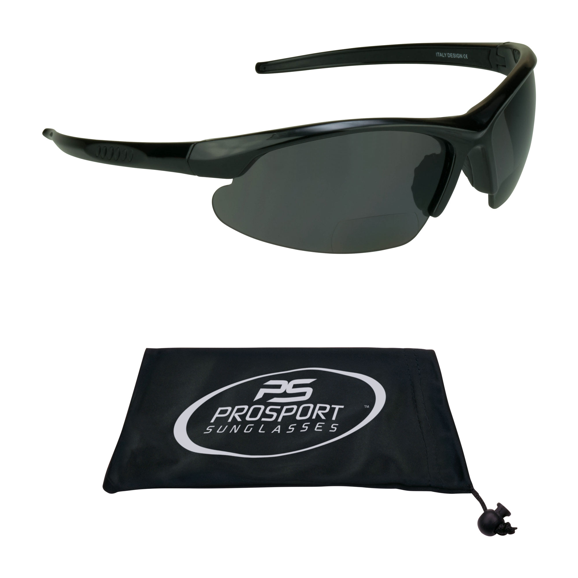 ProSPORT Polarized Bifocal Sunglasses - Reading Magnification + UV Protection, Spring Hinge, For Men & Women