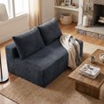 thumbnail image 2 of CQHXIAO Modern Corduroy No-Legs Loveseat Sofa, Compressed 2-Seater for Home Interiors, Gray, 2 of 9