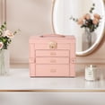 thumbnail image 4 of Casegrace 4-Tier Huge Jewelry Organizer with Small Jewelry Case, Built-in Large Mirror Case, 2 Side-door Necklace Display Holder, 3 Drawers Storage Jewelry Box for Earrings, Rings, Bracelets, Watches, 4 of 9