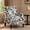 White, variant on Upholstered Accent Chair, Vintage Armchair with Blue and White Porcelain Printed Linen Fabric and Nailhead Trim for Living Room Bedroom
