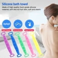 thumbnail image 3 of Cateissary Cepillos mágicos de silicona Toalla de baño Frotar la espalda Banda de Correa Ducha Depurador Silicona Exfoliante Limpiar la piel Juegos de accesorios de baño rosa, rosa, 3 of 6