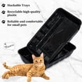 thumbnail image 5 of 30 Pack Disposable Cat Litter Boxes, Plastic Leakproof Litter Trays for Cats, Disposable Travel or Temporary Litters Pan for Kittens and Small Pets, 16.7 x 10.5 x 3.4 Inch(Black), 5 of 7