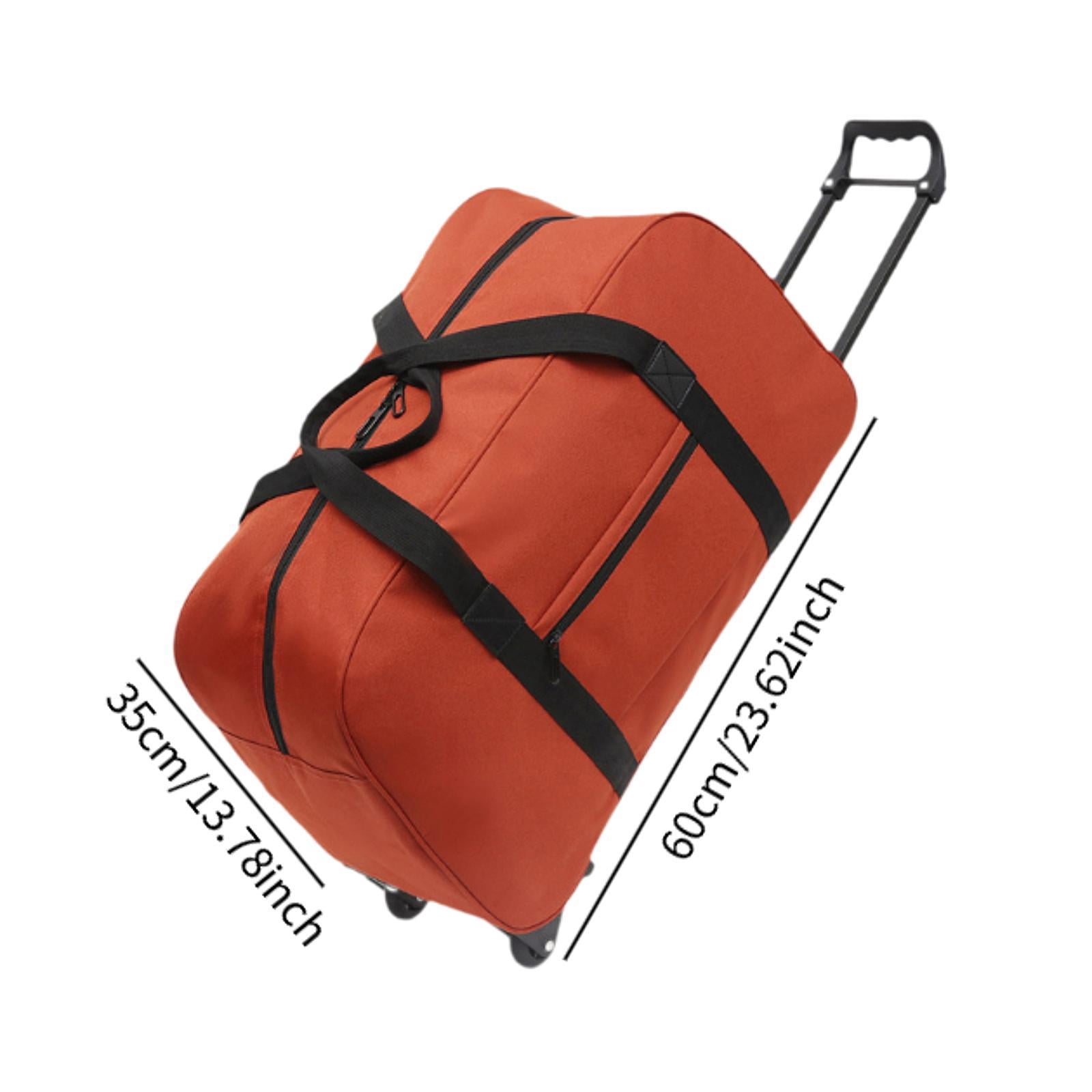 Wzmzjy Wheeled Duffel Bag Suitcase Telescoping Handle Handbag Men Women Multifunctional orange