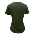 thumbnail image 4 of Weikingp T Shirts For Women Clearance,Summer Solid Color Casual T Shirt U Neck Pullover Tight Short Sleeved Top Women Crew Neck Womens Tops Green S, 4 of 4