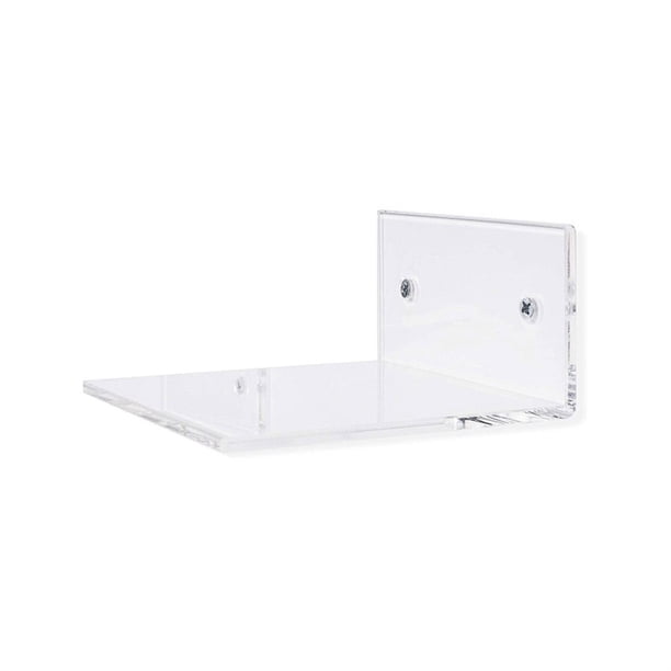 Minnieouse Paquete de 2 estantes flotantes Estructura estable Material de primera Vitrinas Ahorro de espacio Transparente Instalación Cuerpo del baño