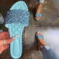 thumbnail image 1 of Mujeres Glitter Bling Fancy Slide Flat Low Wedge Casual Moda Sandalias Zapatos Wmkox8yii hj789, 1 of 5