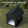 thumbnail image 4 of Cat House, POPO Waterproof Cat Bed with Removable Soft Cushion, Outdoor Kitty House 17 x13 x17 inches,Black, 4 of 7
