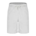 thumbnail image 2 of DPTALR George Corduroy Shorts Men with Pockets Mens Drawstring Elastic Waist for Spring Summer Beach Casual Shorts #White Big and Tall Men L, 2 of 5
