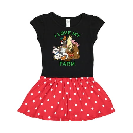 

Inktastic I Love My Farm with Happy Farm Animals Gift Toddler Girl Dress