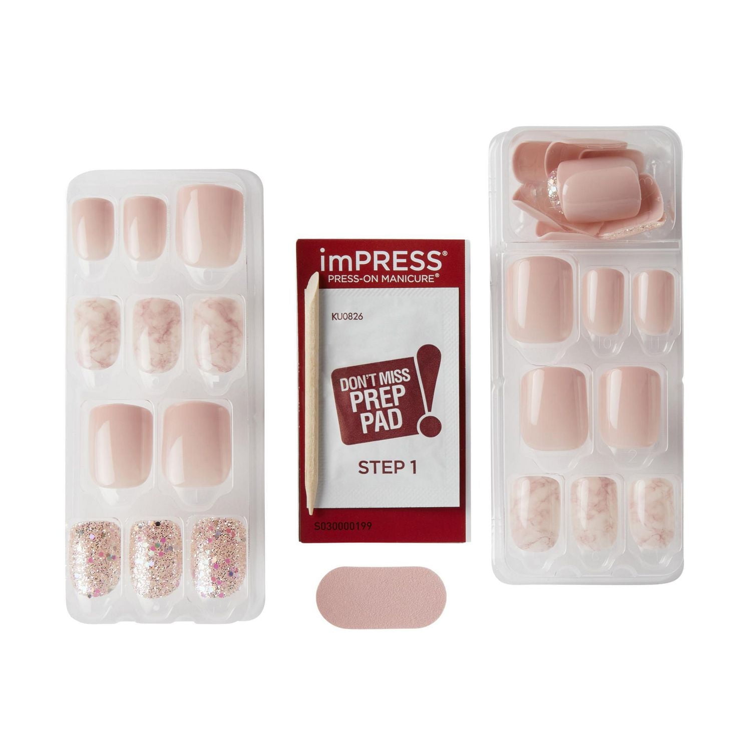 KISS ImPRESS Press-On - Just a Dream - Fake Nails, 30 Count, Short
