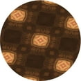 thumbnail image 1 of Ahgly Company Machine Washable Indoor Round Transitional Mahogany Brown Area Rugs, 3' Round, 1 of 7