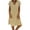 Khaki, variant on Giftesty Dresses for Women 2024 Fashion Women Loose V-Neck Summer Solid Short Sleeve Cotton and Linen Dress