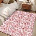 thumbnail image 4 of 2.7'x5' Area Rugs, Red Botanical Indoor Outdoor Area Rug for Living Room Bedroom, Watercolor Rustic Tree Abstract Washable Bathroom Rugs Kitchen Floor Carpet Mats Home Decor Aesthetic, 4 of 8