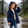 thumbnail image 5 of FSYBOA Girls Windbreaker Jackets, Long Sleeve Comfortable Full Zip Waterproof Hooded Outerwear Navy Size 5-6T, 5 of 6