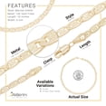 thumbnail image 4 of BEBERLINI Women Mariner Chain Anklet 14K Gold Filled Ankle Bracelet 10" Foot Jewelry 4 mm, 4 of 7