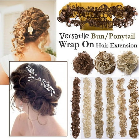 S Noilite Scrunchie Updo Wrap Curly Messy Bun Ponytail Hair Piece