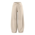 thumbnail image 4 of SwiftWear Barrel Pantss for Women Trendy High Waisted Cotton Wide Leg Baggy Trouser with Pockets, 4 of 8