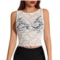 thumbnail image 2 of Sheghy Women Tank Tops Dressy Casual Mesh Lace Tank Top, Crew Neck Sleeveless Layering Cami for Women White S, 2 of 5