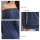 thumbnail image 5 of Whataatahia Top con hombros descubiertos para mujer, jersey de manga larga de Color puro, camisa holgada elástica para mujer, Top para fiesta diaria, trabajo azul XXL, 5 of 6