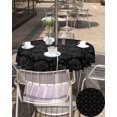 thumbnail image 4 of Black Spring Floral Outdoor Tablecloth - 60 Inch Round Dining Table Cover, Summer Botanical Flowers Classic Black Waterproof Outdoor Table Cloth with Umbrella Hole & Zipper for Picnic/Patio, 4 of 5