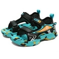 thumbnail image 4 of Wdgfv Boys Sandals Kids Hiking Sandals Toddler Sandals Boys Girls Summer Sandals No Rubber Sole Toddler Shoes Black 4-4.5 Years, 4 of 4