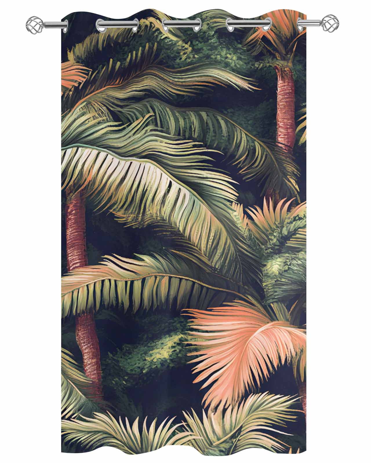 nqOlkjepod Outdoor Curtains for Patio Waterproof, Palm Forest Outdoor Privacy Panels Grommet, Country Summer Tropical Plants Forest Blackout Outside Curtains for Porch/Cabana 54"x108", 1 Panel